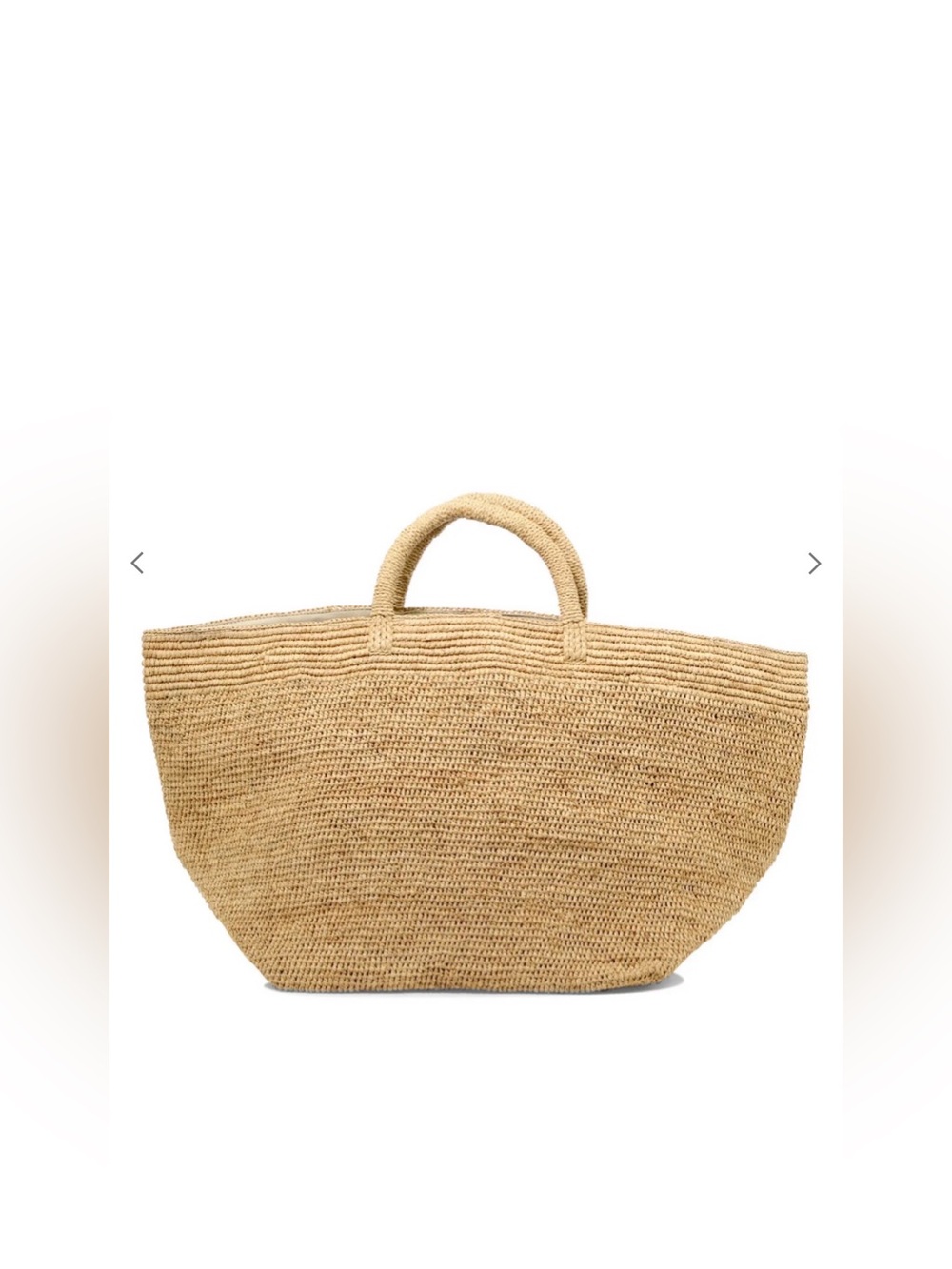 I Beliv — Natural Straw Tote Bag - Beige